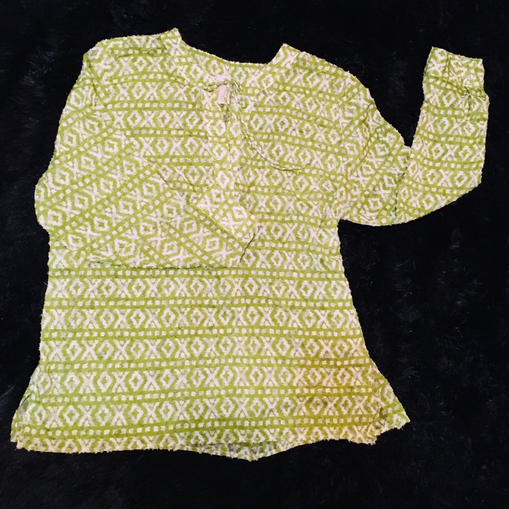 Chico’s! Slinky cool Blouse semi sheer.